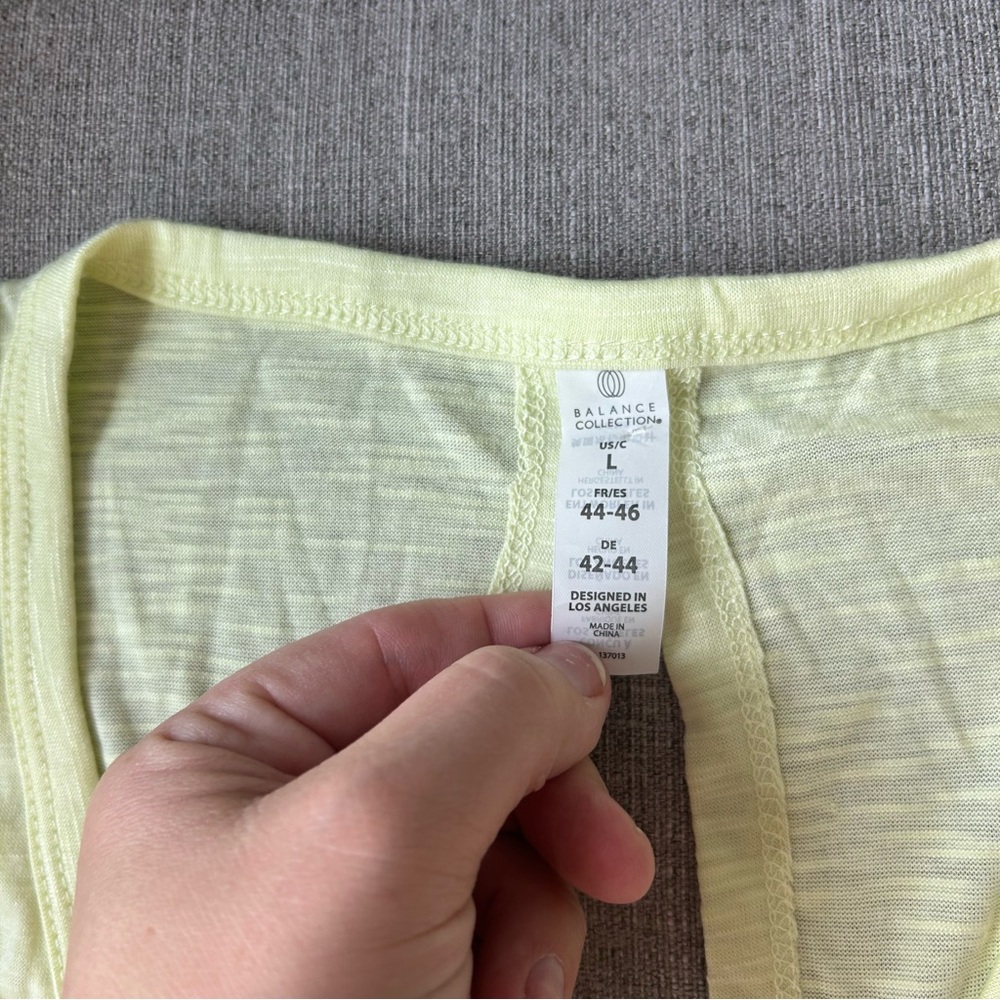 Balance Collection Women’s Split Back Young Wheat Yellow Tank NWT - Size L - Picture 5 of 7